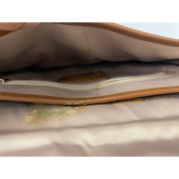 Coach Park Women Colorful Color Block Leather Crossbody Satchel Bag Navy Tan - Picture 8 of 8